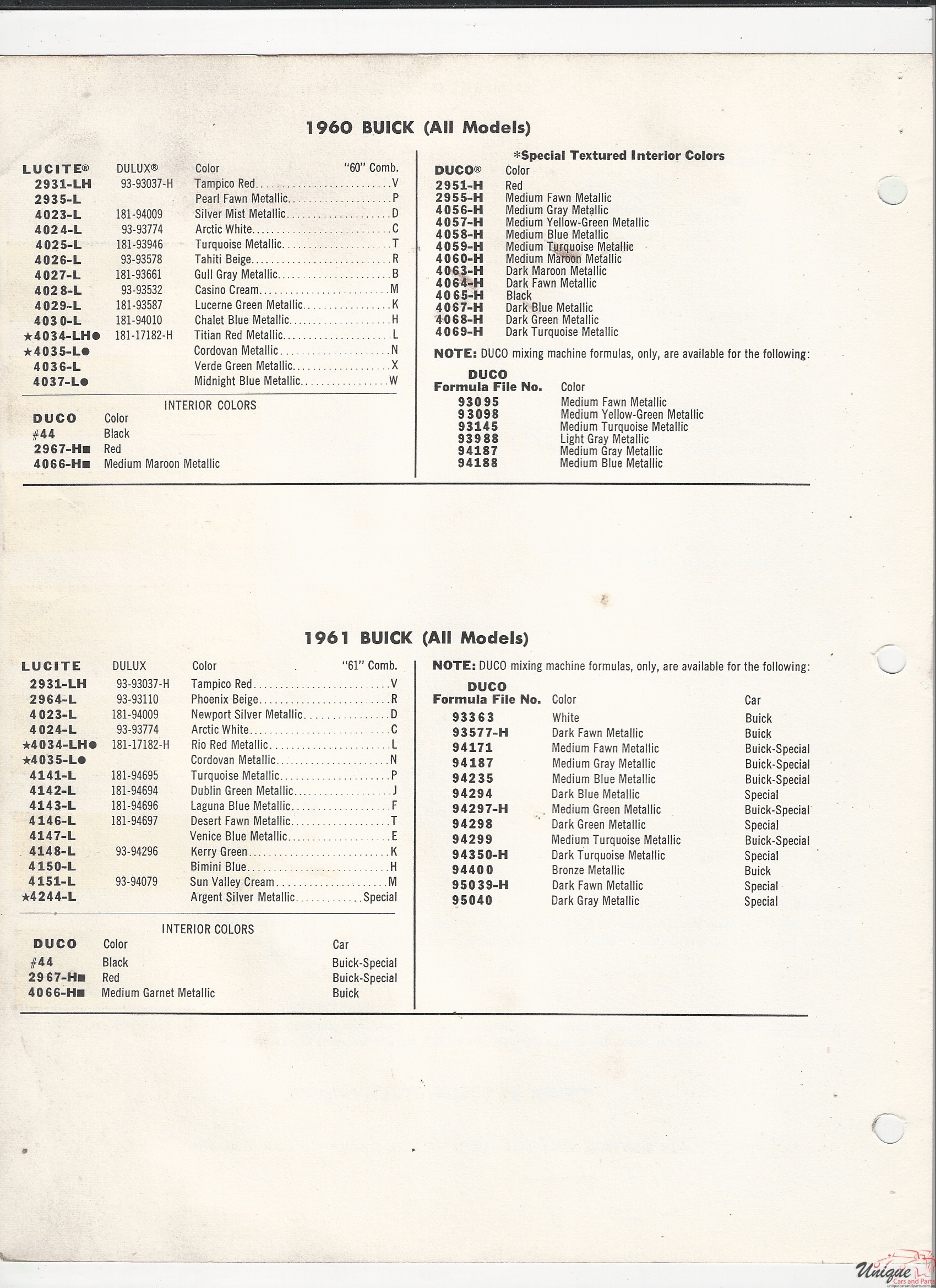 1962 GM-5 Paint Charts